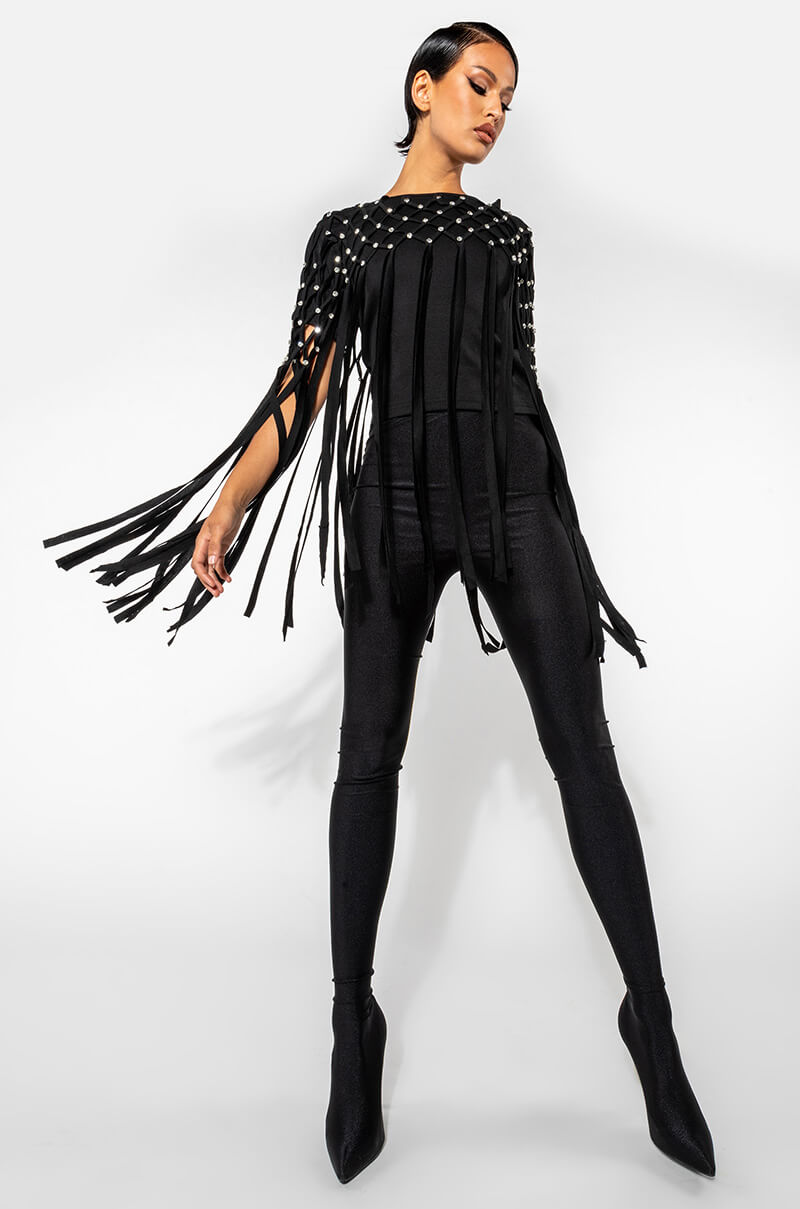 OFF THE TABLE FRINGE DETAIL T SHIRT