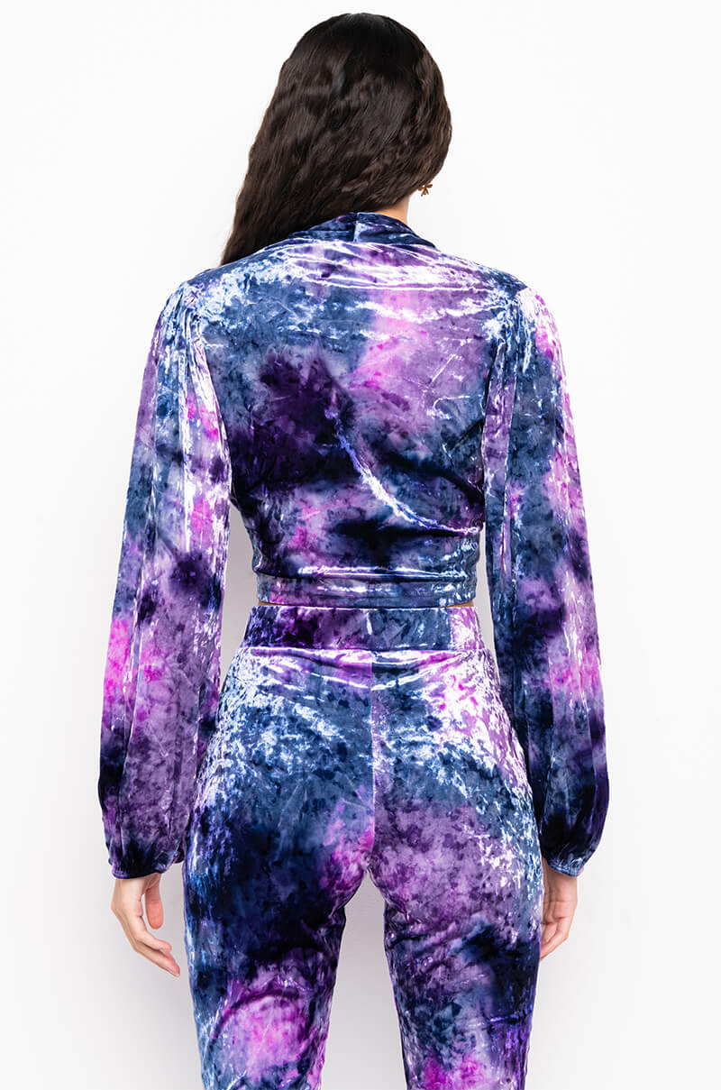 OH WHAT A NIGHT DRAWSTRING CROP BLOUSE