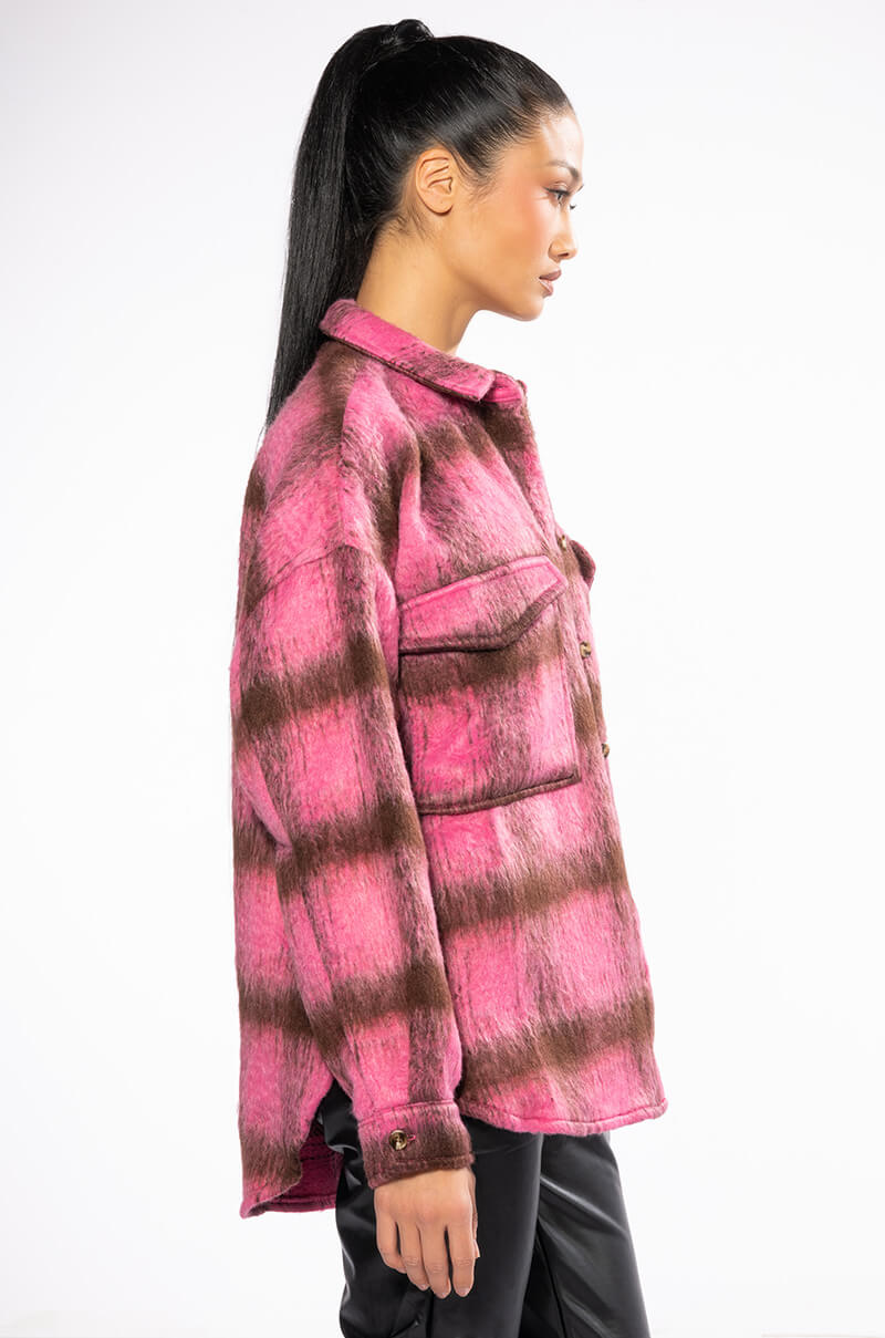 ON THE MOVE PLAID SHACKET