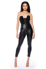 ON THE TOWN CORSET PU LEGGINGS