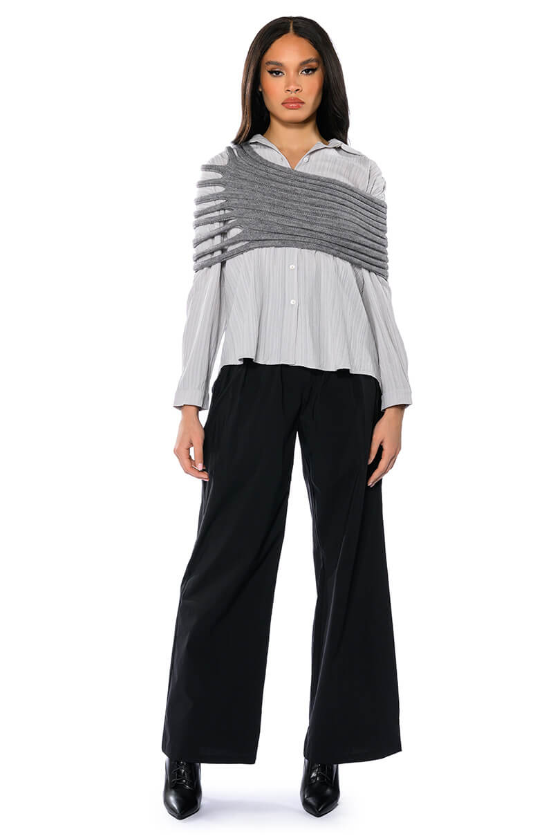ONE SHOULDER RIB KNIT LAYERING TUBE TOP
