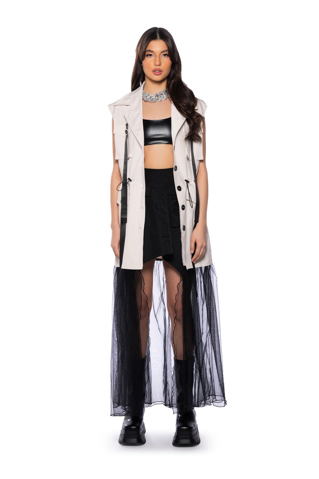 OOPS IM CUTE LONG TULLE SKIRT VEST