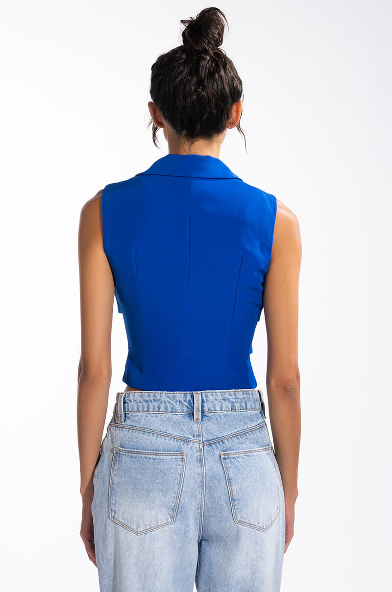 OPEN CONCEPT TIE FRONT VEST