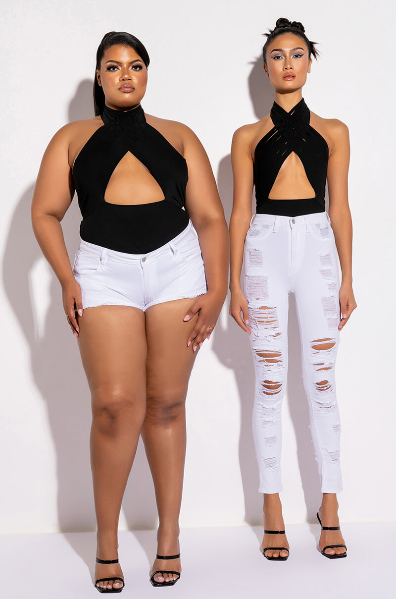 OTW STRAPPY SLEEVELESS HALTER BODYSUIT