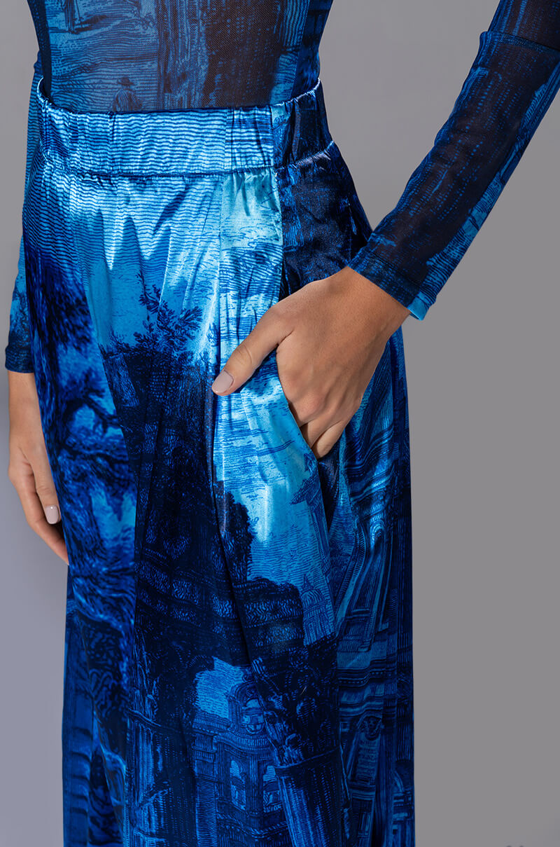 PARADISE ABSTRACT WIDE LEG PANT