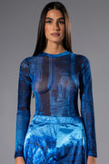PARADISE LONG SLEEVE ABSTRACT BODY SUIT