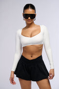 PAXTON LONG SLEEVE YOGA CROPPED RUCHED SHIRT