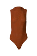 PAXTON SLEEVELESS MESH BODYSUIT IN LIGHT BROWN
