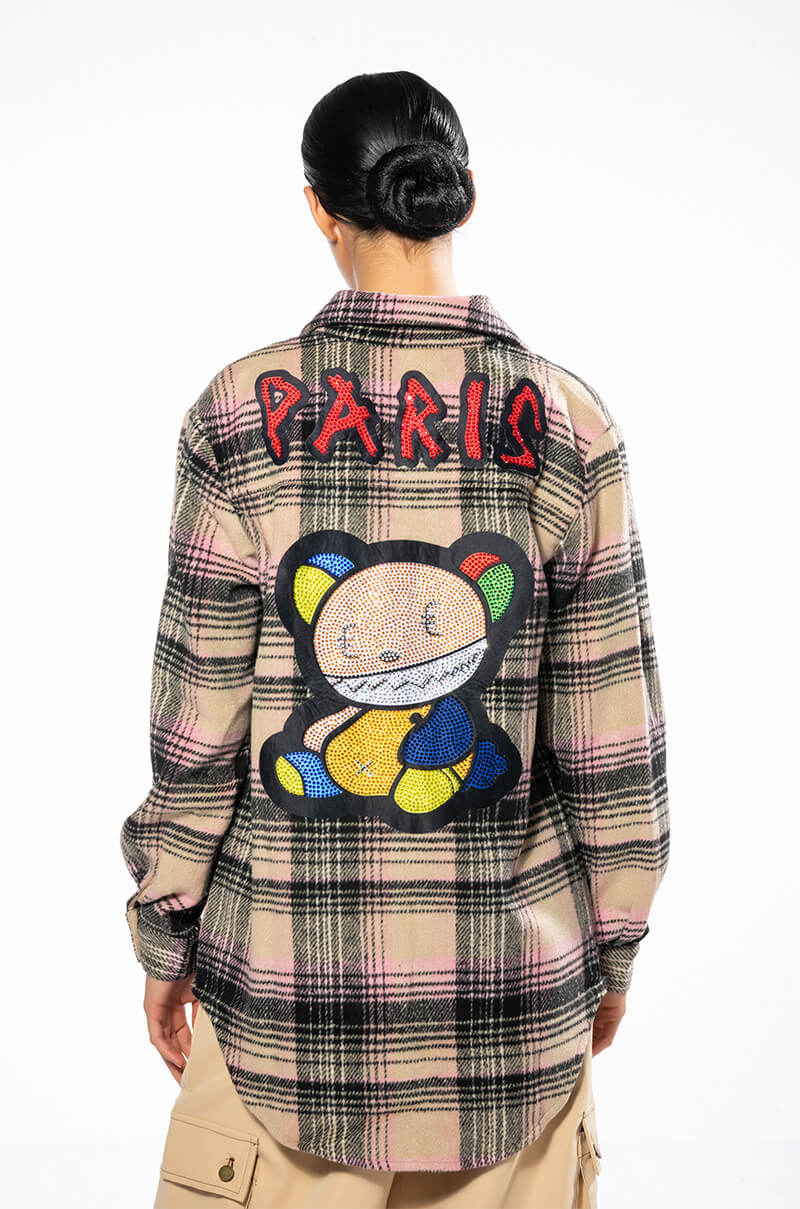 PETIT A PETIT EMBELLISHED PATCH BUTTON DOWN