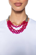 PINK LADY LAYERED METAL NECKLACE