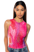 PINK PARADISE SLEEVELESS MESH BODYSUIT