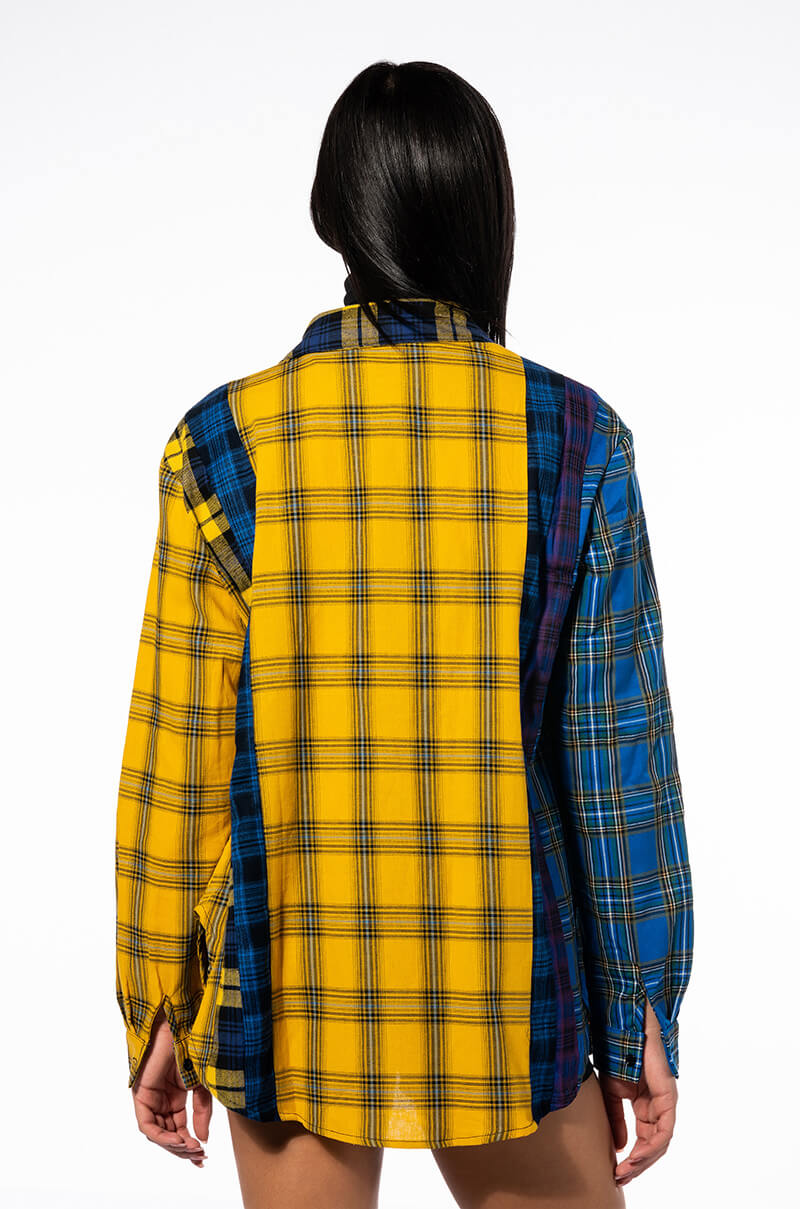 PLAID ROMANCE BUTTON DOWN BLOUSE