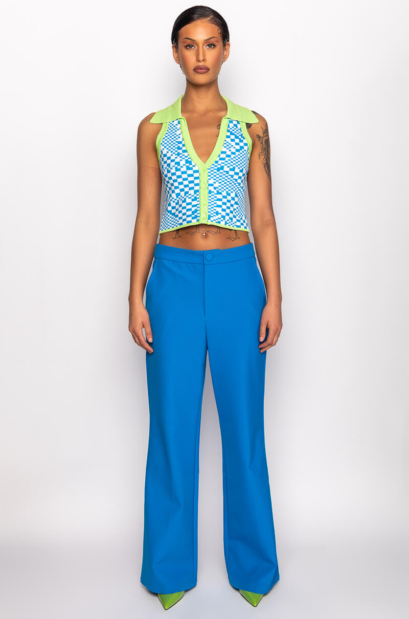 PLAY IT AGAIN CROPPED COLLARED TOP