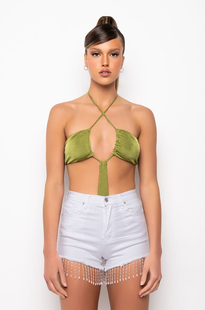 PLAYDATE CUTOUT HALTER BODYSUIT