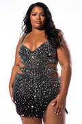 PLUS BADDIE CUT OUT MESH MINI DRESS