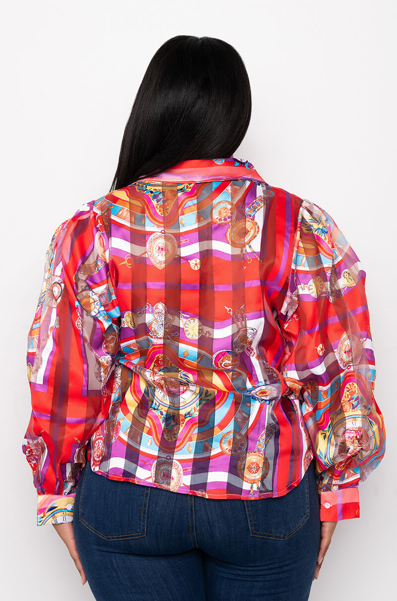 PLUS C'EST LA VIE PRINTED BLOUSE