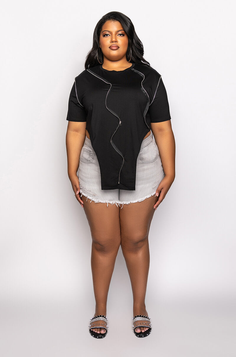 PLUS FLEX-FIT HIGH WAISTED SUPER STRETCHY DENIM SHORTS