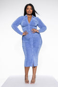 PLUS GRAM READY SLINKY MIDI DRESS
