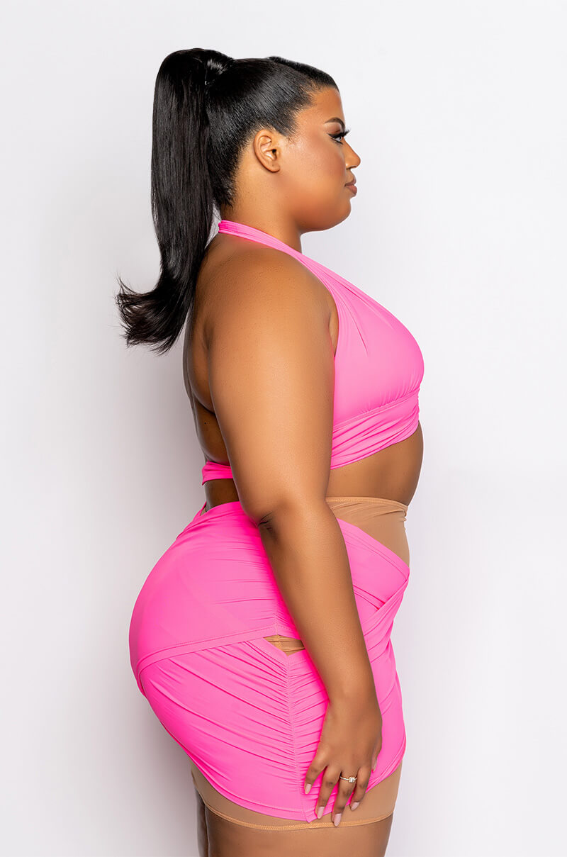 PLUS IN MY OWN LANE HALTER CROP TOP