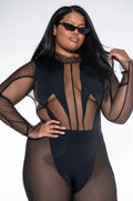 PLUS TASTY ILLUSION MESH CUTOUTS BODYSUIT