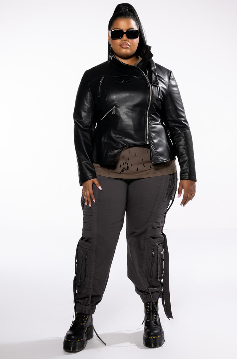 PLUS WALK THIS WAY PU MOTO JACKET