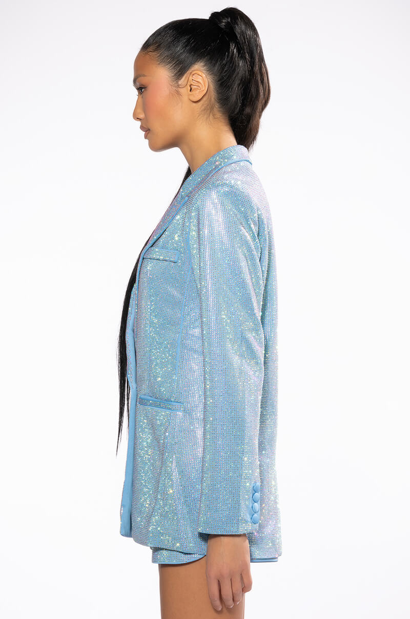 POP STAR SHINE BRIGHT RHINESTONE BLAZER