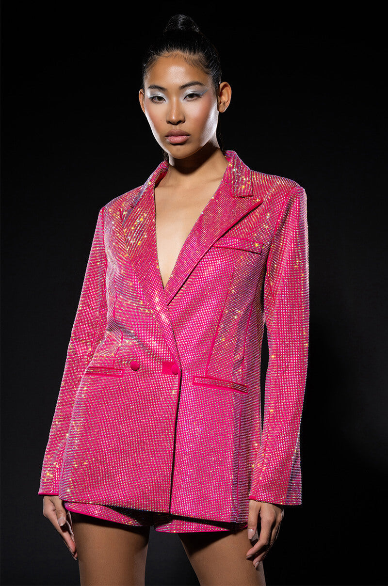 DUA SHINE BRIGHT RHINESTONE BLAZER