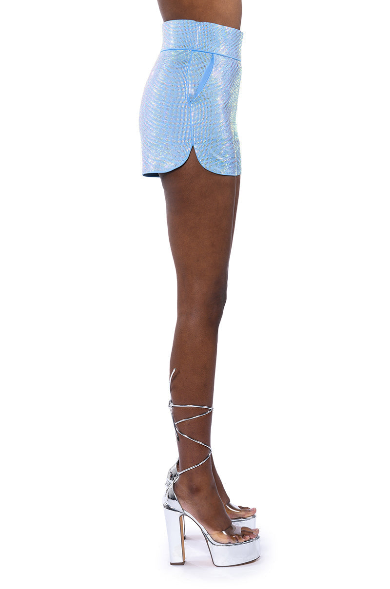 POP STAR SHINE BRIGHT RHINESTONE HOT SHORT