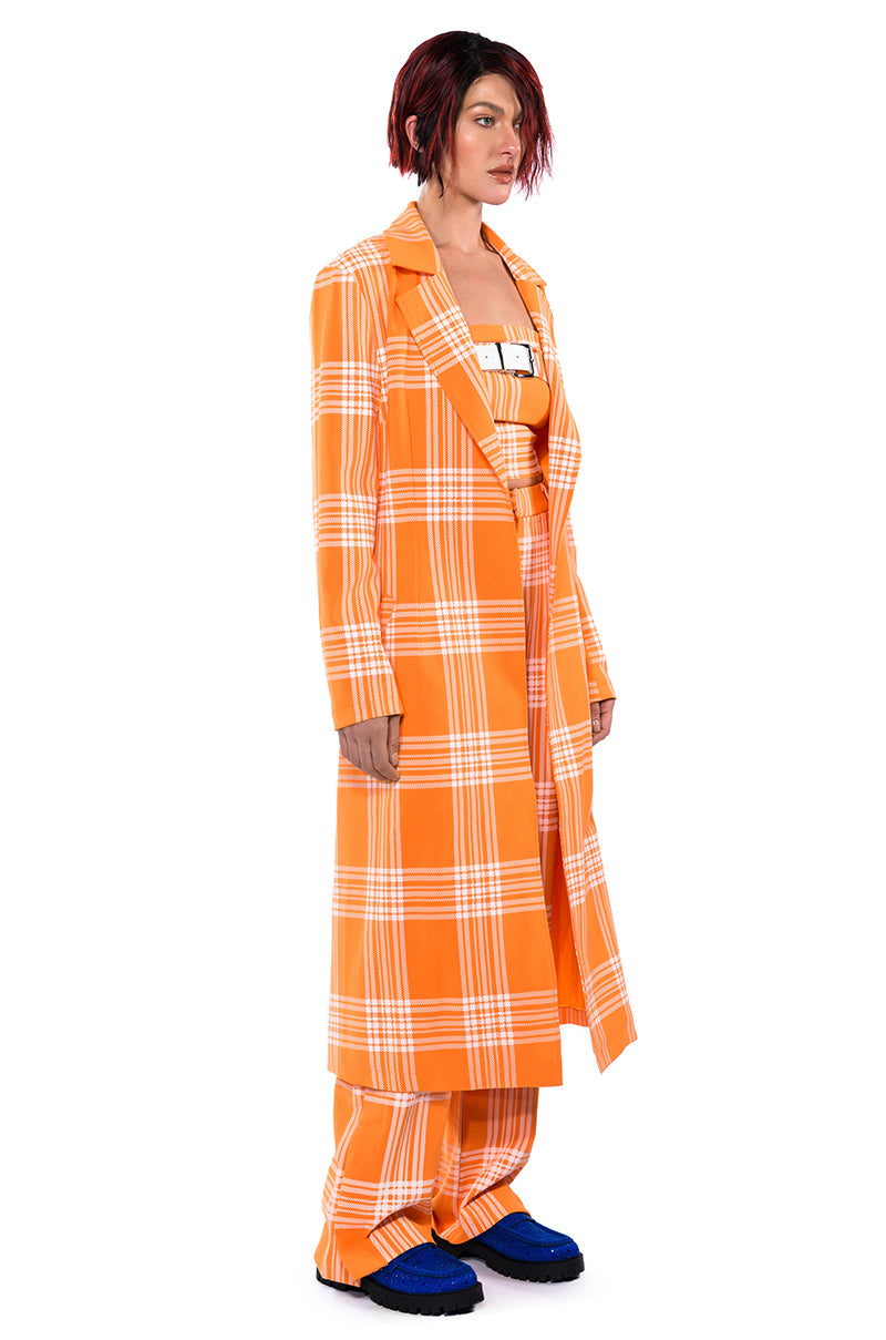 POPSICLE BRIGHT PLAID STRAIGHT LEG TROUSER