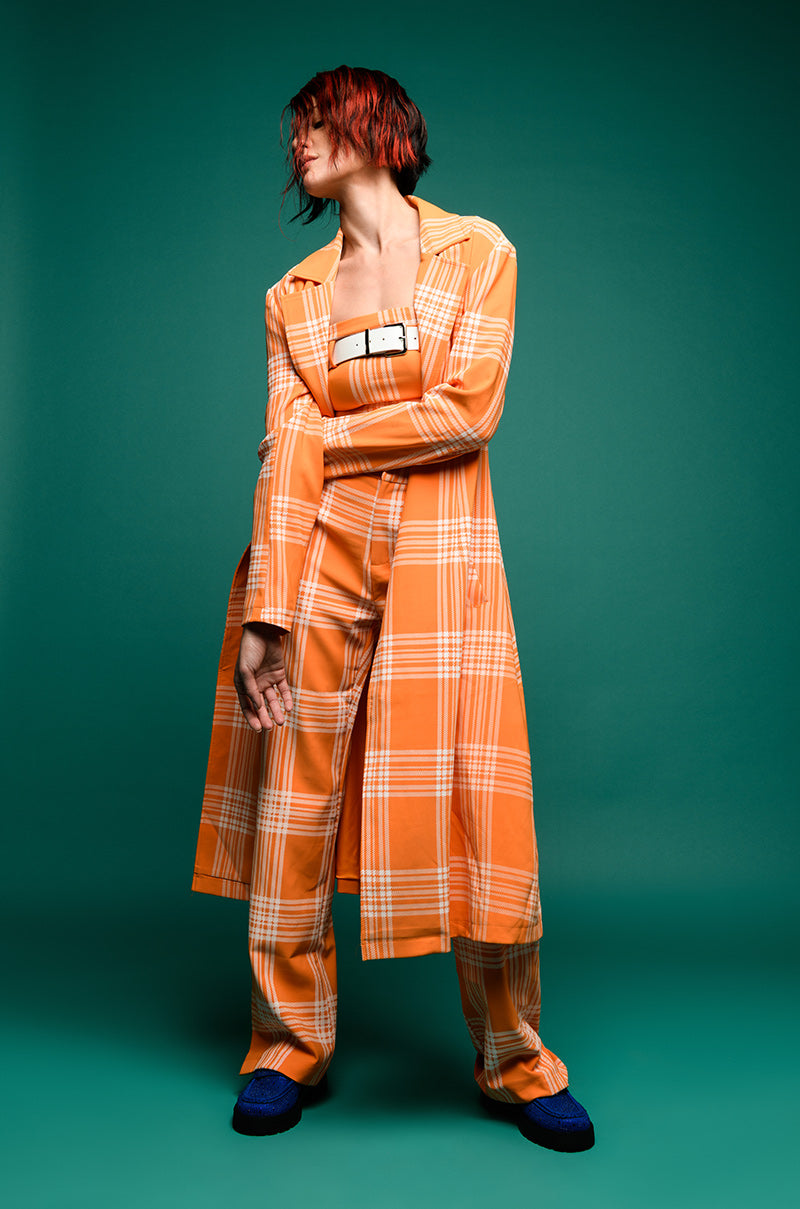 POPSICLE BRIGHT PLAID STRAIGHT LEG TROUSER