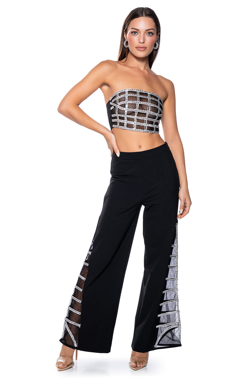 PREMIER RHINESTONE MESH PANEL BUSTIER