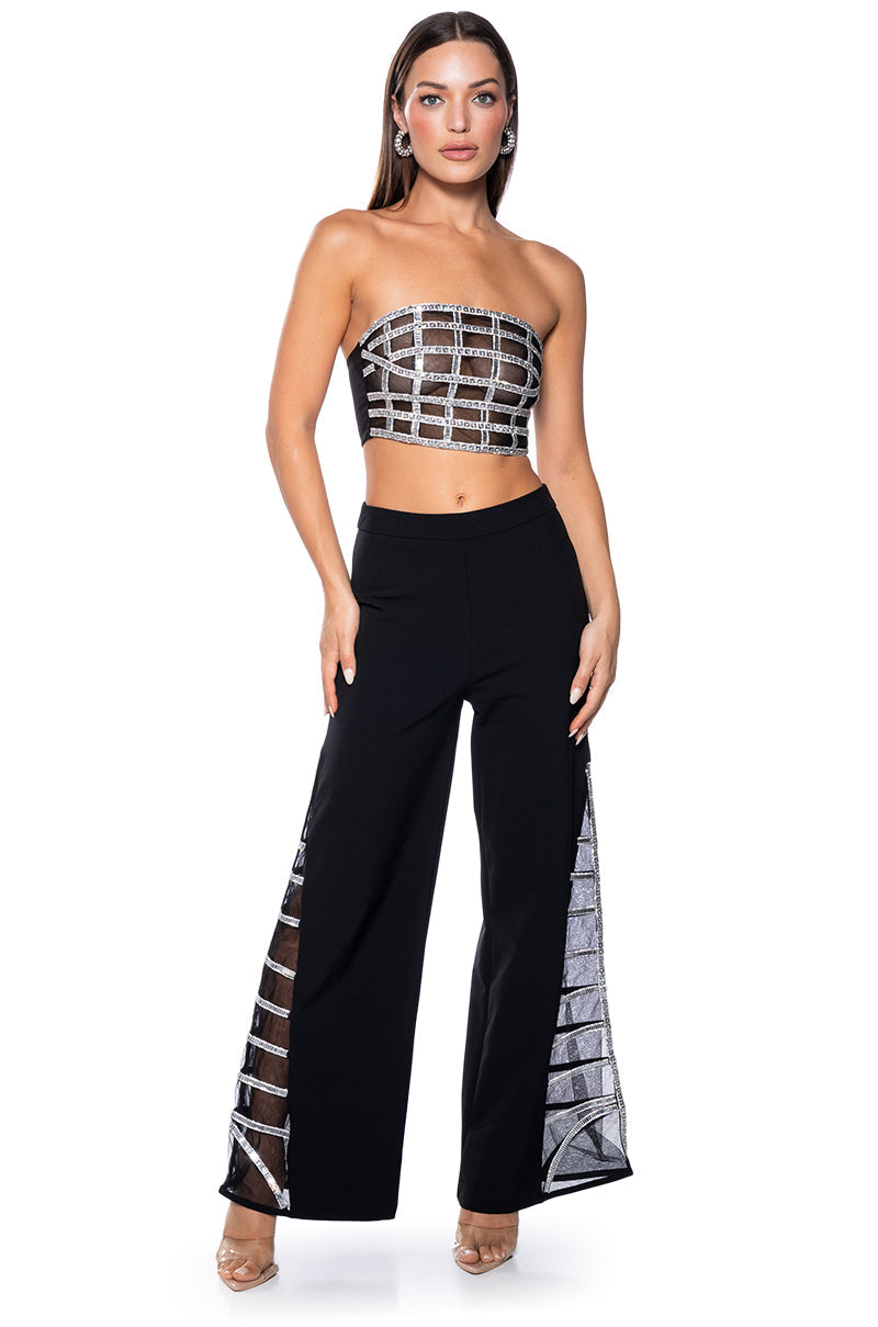 PREMIER RHINESTONE MESH PANEL BUSTIER