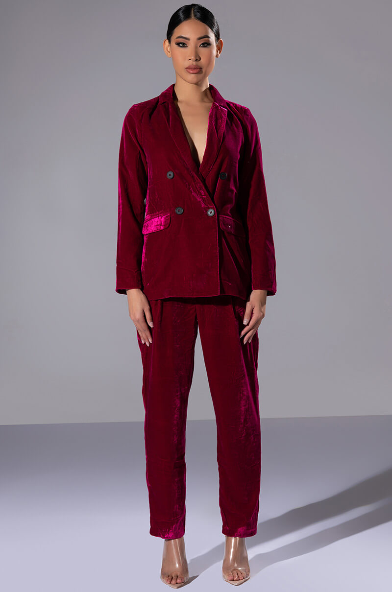 PRETTY IN VELVET WIDE LEG TROUSER