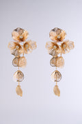 PRETTY LADY EMBELLISHED DANGLE EARRINGS IN GOLD