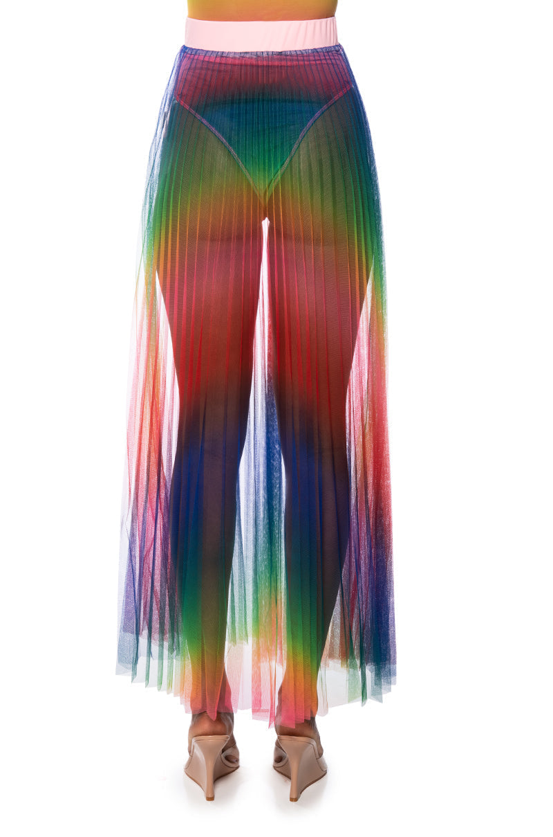PRIDE EFFECT PLEATED MAXI SKIRT