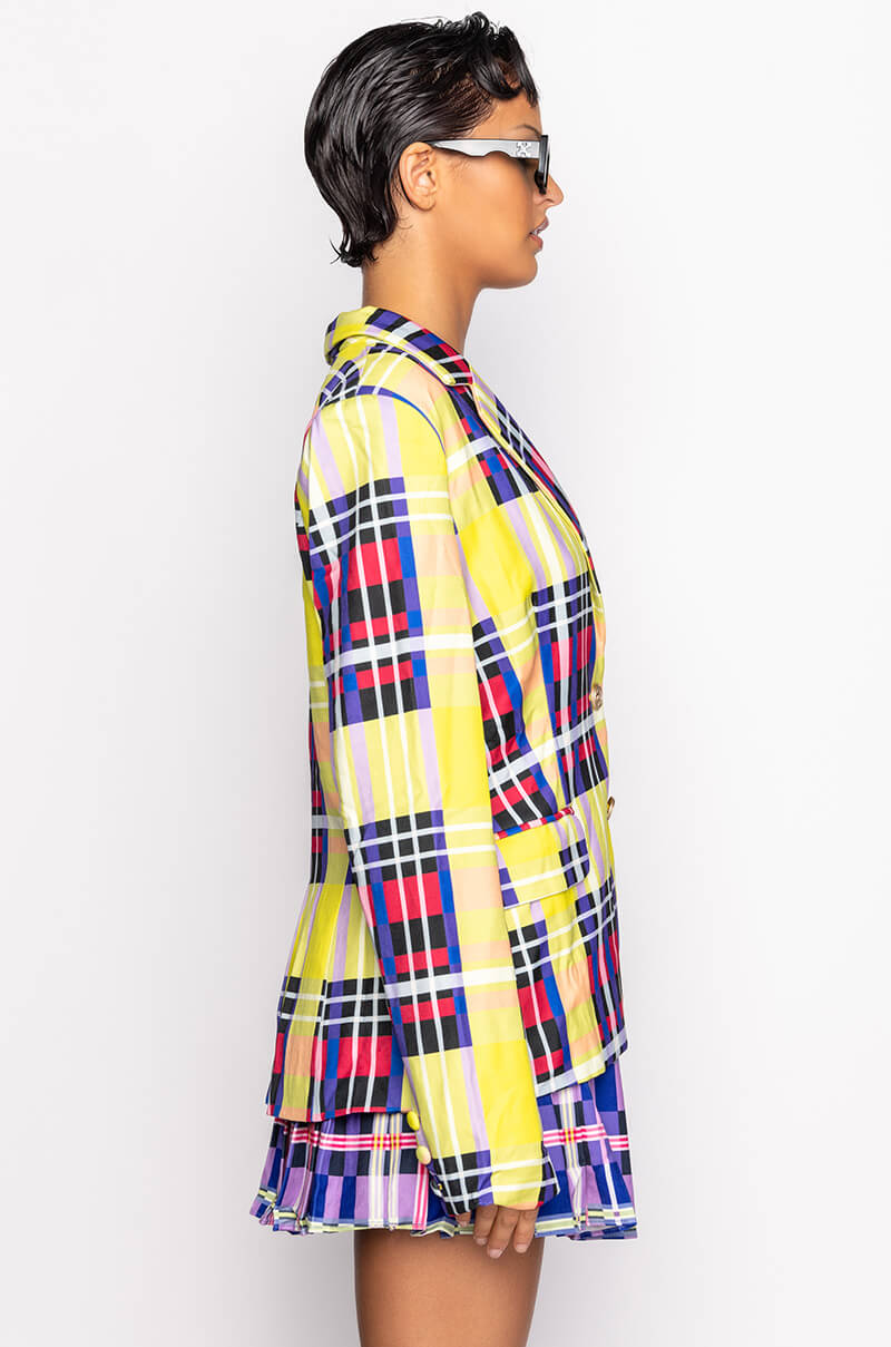 PRIVATE SCHOOL PLAID BLAZER