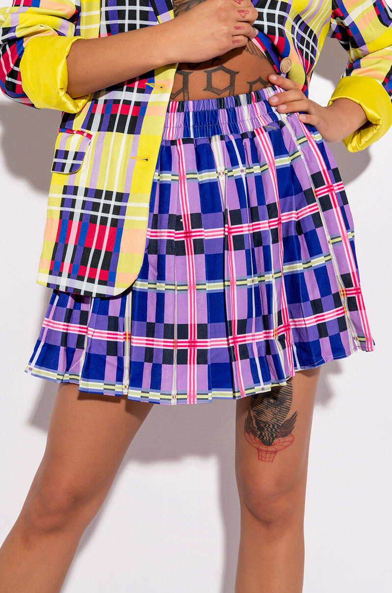 PRIVATE SCHOOL PLEATED MINI SKIRT