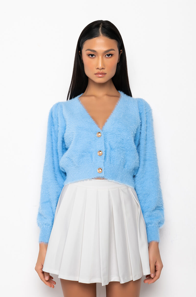 PSA FUZZY CROPPED CARDIGAN