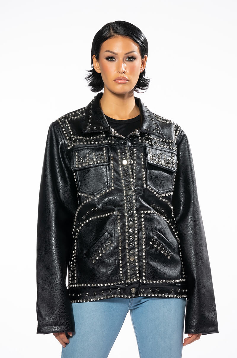 PU SHACKET WITH STUDS