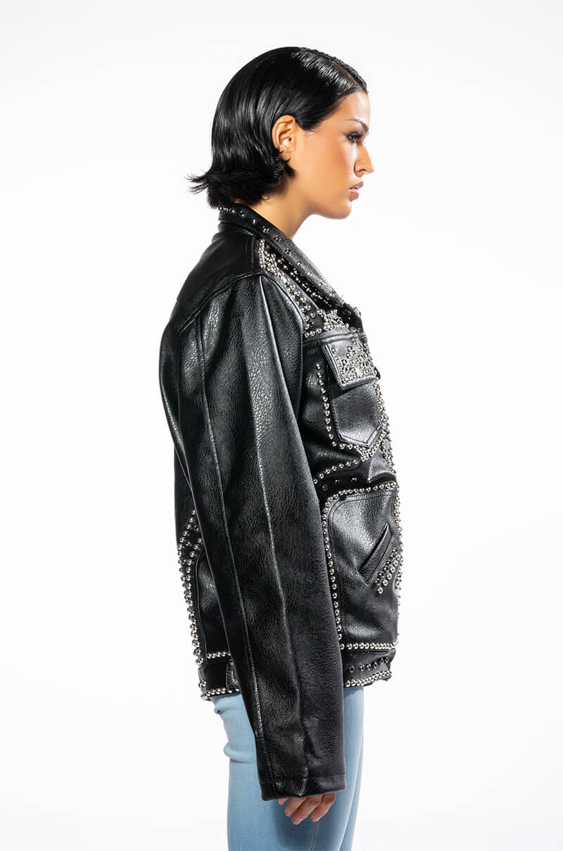 PU SHACKET WITH STUDS