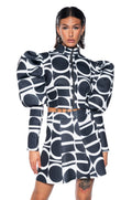 PUFF SHOULDER PRINT BOMBER