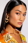 QUEEN OF HEARTS TEXTURED GOLD EARRINGS
