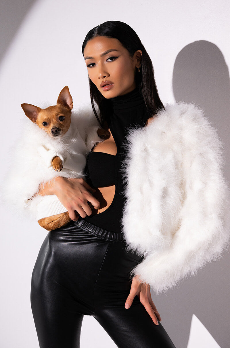 QUINN CROPPED FEATHER JACKET
