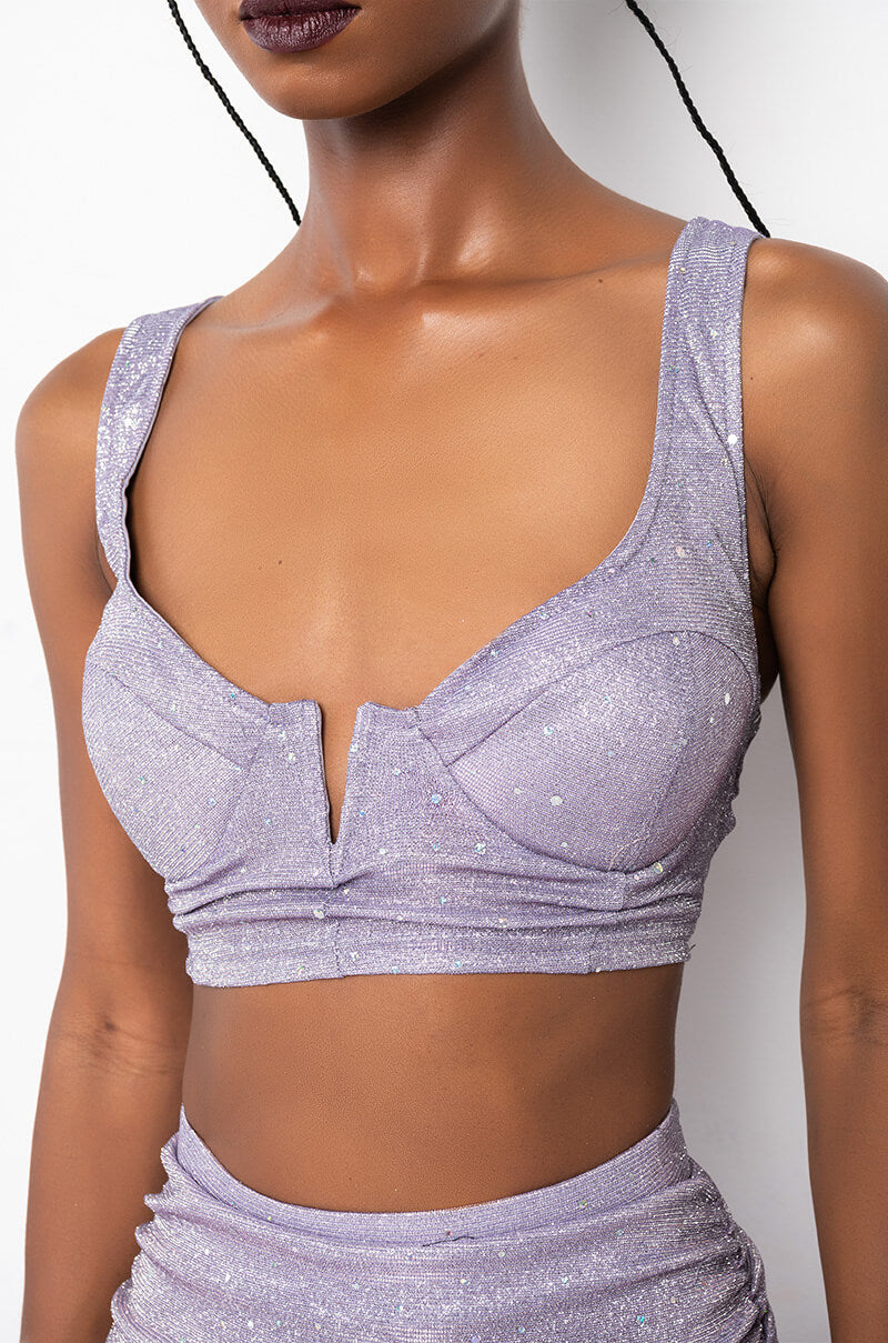 ON YOUR MIND GLITTER BRALETTE TOP