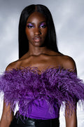 REGAL OFF THE SHOULDER FEATHER CORSET