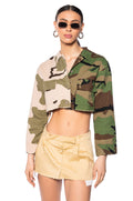 REMI CAMO BUTTON DOWN TOP