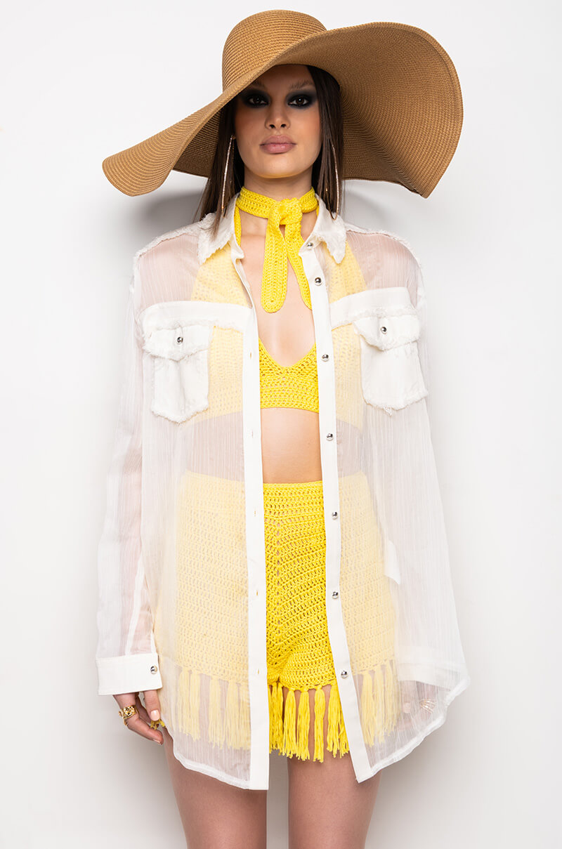 RESORT ARIA OVERSIZED BUTTON DOWN BLOUSE