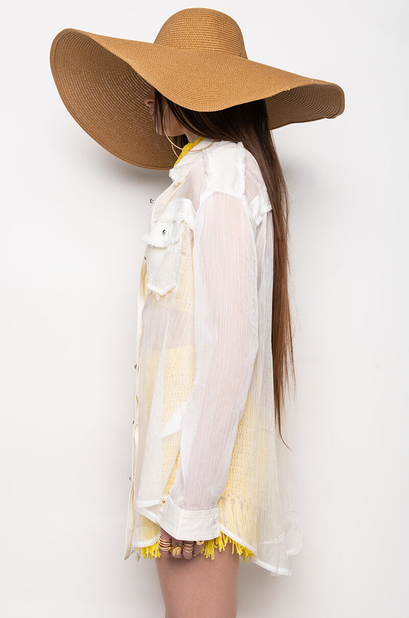 RESORT ARIA OVERSIZED BUTTON DOWN BLOUSE