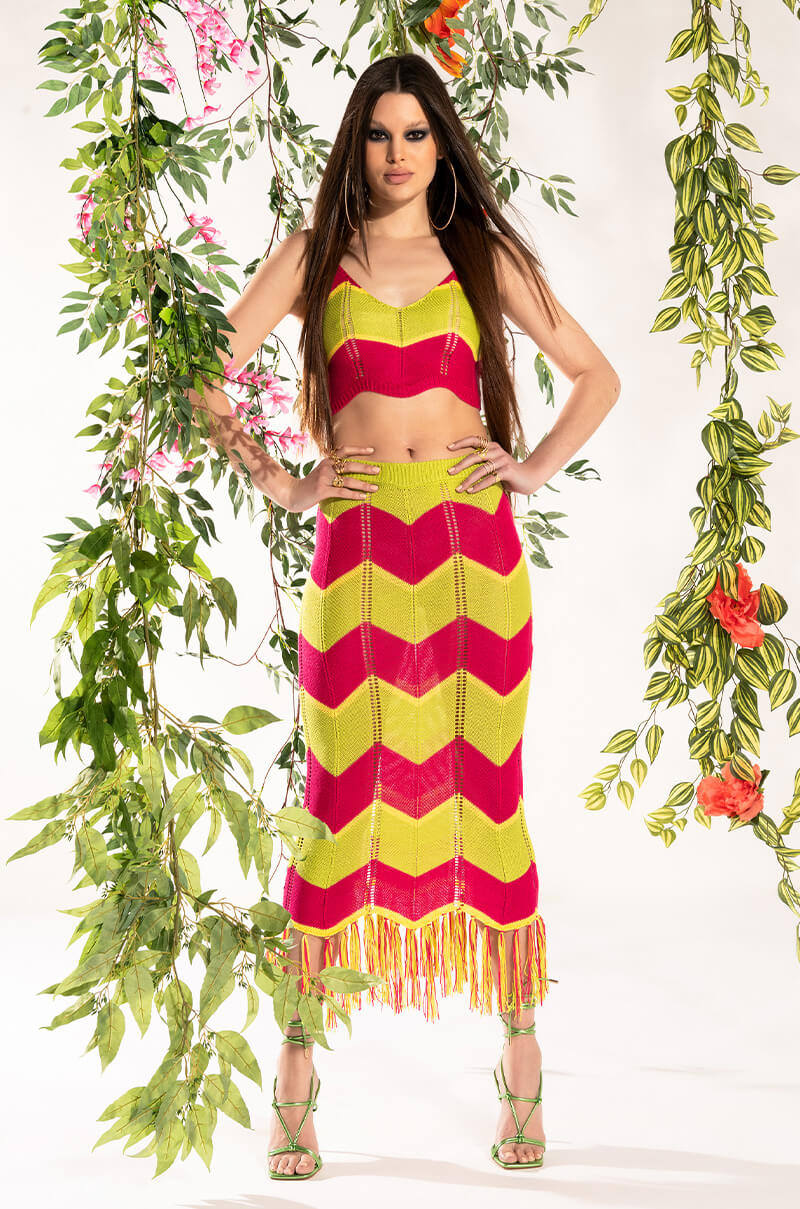GRENADA ISLAND KNIT MIDI SKIRT