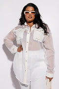 RESORT PLUS ARIA OVERSIZED BUTTON DOWN BLOUSE